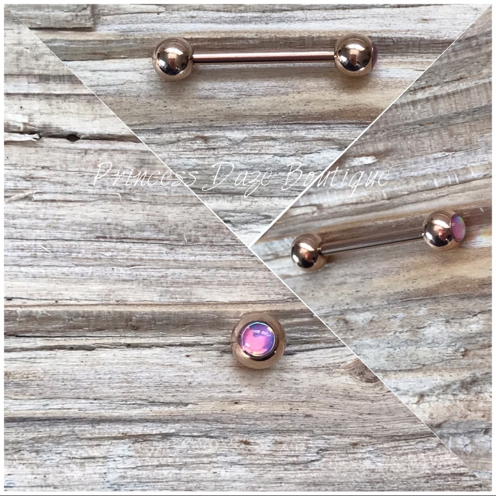 Rose Gold Pink Colorline Tongue Ring